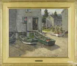 titled Fish Beach Monhegan by Donald Allen Mosher, oil on canvas, offered Oct 2017