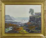 of a house on a rocky shore by Michael Graves, oil on canvas, offered Oct 2017