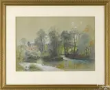 river landscape by William Stanley Haseltine, watercolor and gouache, offered Oct 2017