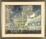 city street scene by Robert Lebron, oil on canvas, offered Oct 2017