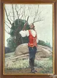 illustration of a gentleman with a dueling pistol by Frank C. Herbst, oil on canvas, offered Oct 2017