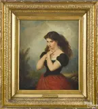 portrait of a young woman by Henry Peters Gray, oil on canvas, offered Oct 2017