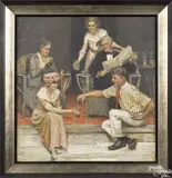 on plywood illustration for Hires root beer by Joseph Leyendecker, oil, offered Oct 2017