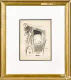 erotic scene by Louis Icart, ink and watercolor, offered Oct 2017