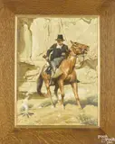 officer on horseback by Donald Spaulding, oil on board, offered Oct 2017