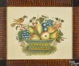 theorem of a basket of fruit by David Y. Ellinger, oil on velvet, offered Oct 2017