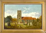 titled Rainham Church Kent by Edmund Niemann, oil on canvas, offered Oct 2017