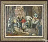of circus performers by Jean Louis Marcel Cosson, oil on canvas, offered Oct 2017