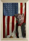 of a gentleman with a fox mask by Ann Brelsford McCoy, oil on canvas, offered Jul 2017