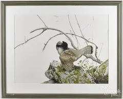 ruffed grouse by Anthony Henneberg, watercolor and gouache, offered Jul 2017