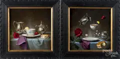 still life's by William Ewing III, oil on board, offered Jul 2017