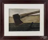 of an axe by Ann Wyeth McCoy, watercolor, offered Jul 2017