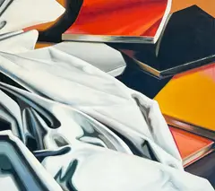 Six Books by Lowell Nesbitt, 1977, oil on canvas, sold Jul 2022