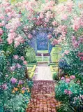 Garden Trellis by Charles Zhan, oil on canvas (unstretched), sold Jul 2022