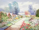Garden Path by Charles Zhan, oil on canvas (unstretched), sold Jul 2022