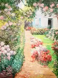 Garden Path to House by Charles Zhan, oil on canvas (unstretched), sold Jul 2022