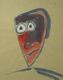 Le masque by Carl-Henning Pedersen, 1971, Aquarelle signée en haut à droite, sold Dec 2015