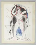 Verseau by Henry de Waroquier, vers 1940, Technique mixte, encre (plume et lavis), gouache contrecollée sur carton, sold Sep 2022