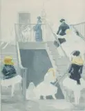 Les petites danseuses by Paul Renouard, Eau forte et aquatinte en couleur Épreuve sur vélin, sold Sep 2022
