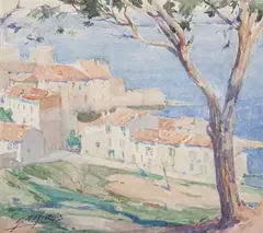 Port méditerranéen by Gilbert Galland, Aquarelle, sold Sep 2022