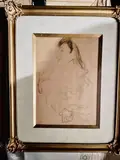 Profil de femme", 1912 Façon profil figure de jeu de carte by Willem Hasselt Van, 1912, Crayon noir et craie, sold Sep 2022