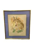 Jeune fille au cheval by Marcel Vertès, Lithographie couleur encadrée, sold Sep 2022