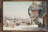 La lieutenance à Honfleur by Louis Agricol Montagné, Aquarelle signée en bas à gauche, sold Jul 2020