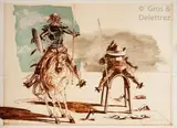 Don Quichotte by Claude Weisbuch, Lithographie en couleurs signée en bas à droite, sold Jul 2020