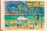 Maison en bord de mer by Paul Augustin Aizpiri, Lithographie en couleurs Contresignée en bas à droite, sold Jul 2020