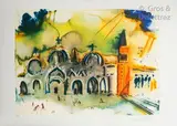 Venise, la Basilique et le Campanile by Salvador Dalí, Lithographie en couleurs sur vélin, sold Jul 2020