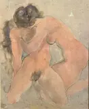 Deux nus entrelacés by Odilon Roche, Aquarelle et mine de plomb sur papier, sold Jun 2023