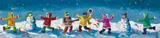 Six Kids and Two Snowmen by Rod Charlesworth, oil on board, sold Aug 2019