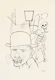 Tod auf der Straße by George Grosz, 1920, Lithographie auf Bütten, sold Nov 2014