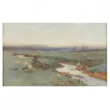 A dewy freshness fills the silent air by Owen Baxter Morgan, Watercolor on paper, sold Feb 2023