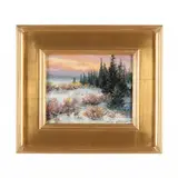 Warmth of Winter by Thomas DeDecker, Oil on board, sold Feb 2023