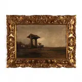Pastoral Landscape with Well by Carlo Follini, Oil on canvas, sold Feb 2023