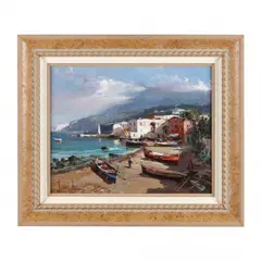 Along the Amalfi Coast by Claudio Simonetti, Oil on canvas, sold Feb 2023