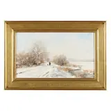 Snowy Landscape by Gert-Jan Veenstra, Oil on canvas, sold Feb 2023