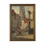 Oude Koornmarkt, Antwerp by J. W. Recht, Oil on canvas, sold Feb 2023