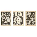 Cirque de L'Étoile Filante (Shooting Star Circus) (Three Small Woodcuts) by Georges Rouault, Each a woodcut on paper, sold Feb 2023