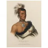 Pés-Ke-Le-Cha-Co, A Pawnee Chief by McKenney & Hall, Hand-colored lithograph, sold Feb 2023