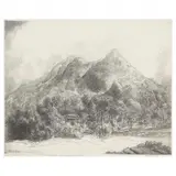 Grandfather Mountain - Near Linville, North Carolina (Blue Ridge Mountains) by Louis Orr, Etching, sold Feb 2023