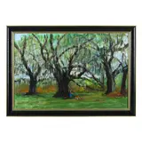 Summer Garden with Live Oaks by Philip Moose, Oil on board, sold Feb 2023