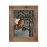 Owl on a Branch by Minnie Reinhardt, Oil on canvas board, sold Feb 2023