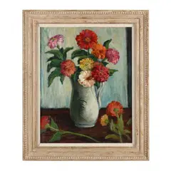 Pitcher of Flowers by Eliot Candee Clark, Oil on canvas, sold Feb 2023