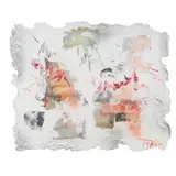 Untitled by László Dús, Mixed media with collage on hand-made paper, sold Feb 2023