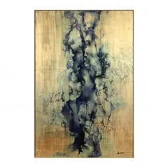 Blue Abstract Gold Leaf by Carol Benson-Cobb, Giclée printed on MDF and enhanced with gold-leaf, sold Feb 2023