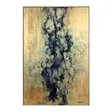 Blue Abstract Gold Leaf by Carol Benson-Cobb, Giclée printed on MDF and enhanced with gold-leaf, sold Feb 2023