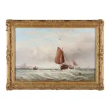 Maritime Scene with Choppy Waters by George Stainton, Oil on canvas, sold Feb 2023
