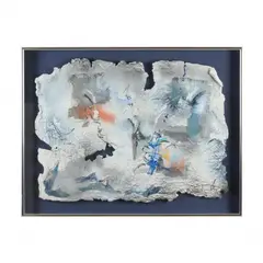 Untitled by László Dús, Mixed media with collage on hand-made paper, sold Feb 2023
